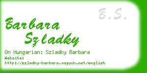 barbara szladky business card